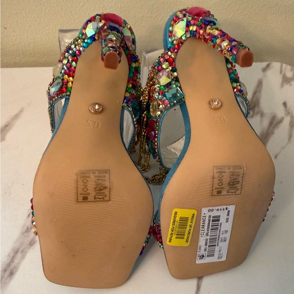 Azalea Wang Envie Multi Color Mule Stilettos, NWOB, Size 6-1/2. - Picture 10 of 12